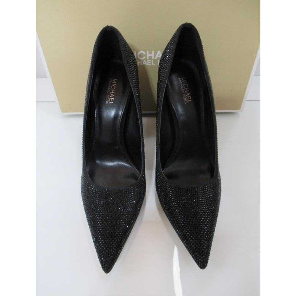 Michael Kors Maxine Block Heel Rhinestone Dress Pumps Pointed Toe Black Size 7.5 - Picture 4 of 7